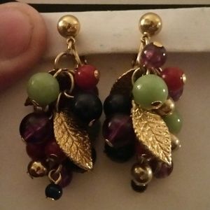 Vintage Avon Multi-colored Fruit Cluster Earrings.